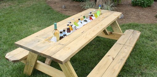 How to Make a Picnic Table Drink Trough