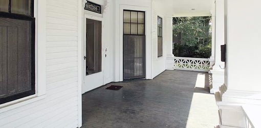 Front porch on the historic Ford house.