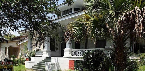 Exterior of historic Ford home in the Oakleigh Garden District in Mobile, Alabama.