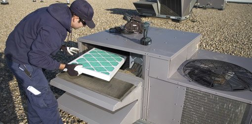 Changing a filter on a HVAC system