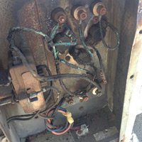 Old wiring inside AC unit.
